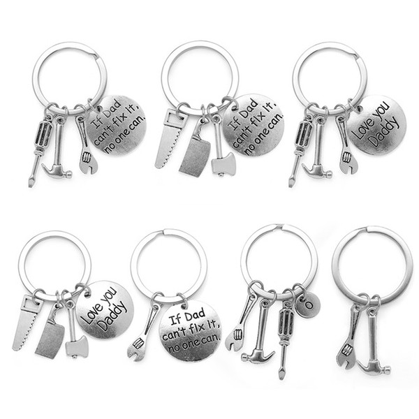 Fashion New Keyring Hand Tools Keychain Daddy Keyring Gift for Dad Fathers Day Keychain Hand Tools Bag Pendant Key ring