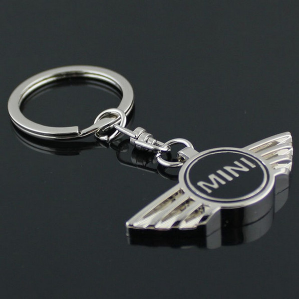 wholesale 10 pcs/lot mini cooper 3D Metal Car Logo Keychain Key Chain Auto Pendant Car Accessories keyring for all car logos free shipping