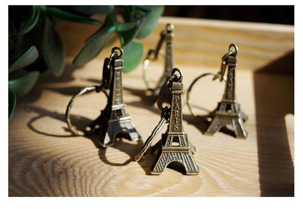 Vintage Eiffel Tower Keychain / Tower pendant key ring gifts Fashion Wholesales Free shipping Gold Sliver Bronze S085