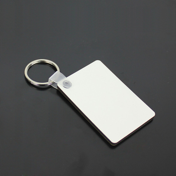 Wholesale 100pcs MDF Blank Key Chain Rectangle Sublimation Wooden Key Tags For Heat Press Transfer Photo Logo Thermal printing Gift-freeship