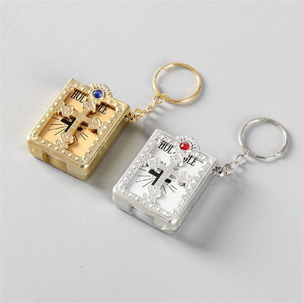 2019 Pocket Edition English Bible Keychain Keyring Christianity Fun English Book Keychain Bible pvc Revolution Leather