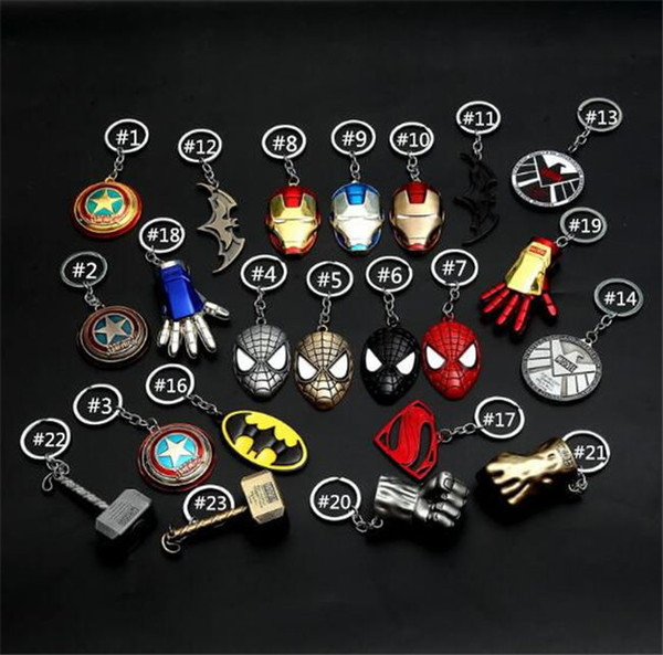 2019 cross border avengers hit captain America iron man car key chain men's and women's bags hang with cartoon trinkets