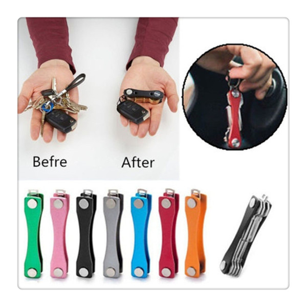 Fashion Keychains Aluminium Keysmart Key Holder Outdoor Gear Organiser Clip Folder Keyring Keychain Pocket Tool Accessories