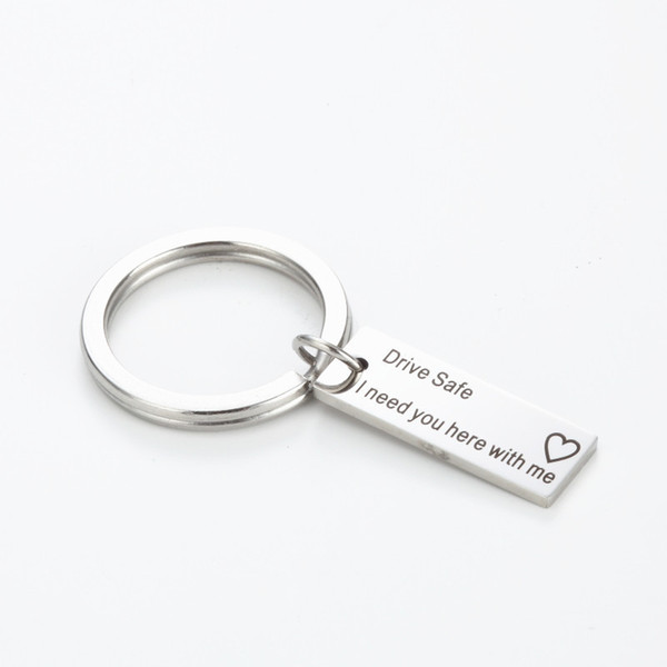 DRIVE SAFE I NEED YOU HERE WITH ME Keychains Key Chain Ring Holder - Men Women Safe Driving Keychain Car Key Chains For Lover Dad Mom Gift