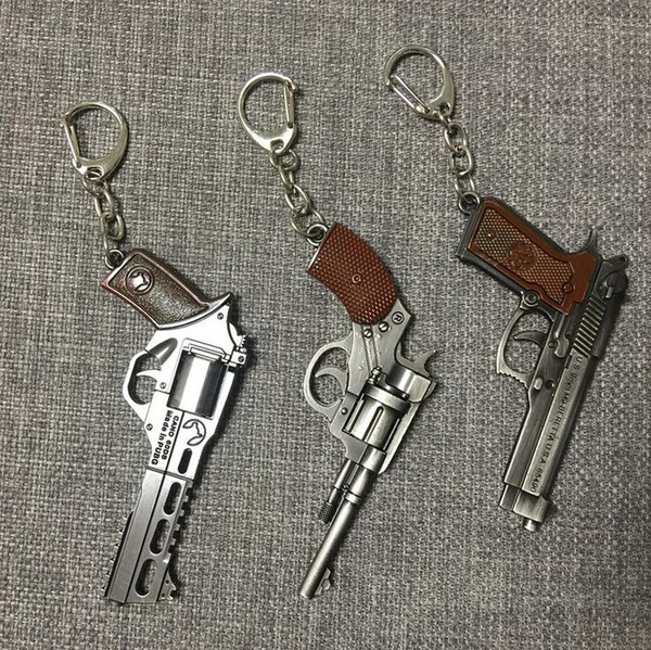 Handgun Keychains - Men's Game Gun Model Collection Pistol Key Chain Ring Revolver Souvenir Men Boy Gift Women Bag Charm