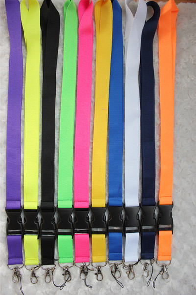 Free shipping 30pcs mix colour Solid Blank neck lanyard phone key chain for collection ID holders