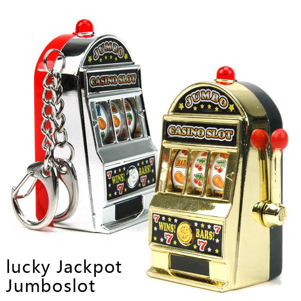 Retail Novelty Mini Casino Slot Machine Keychains With Game Luminous Vocalization Key Chains Key Rings Free Shipping