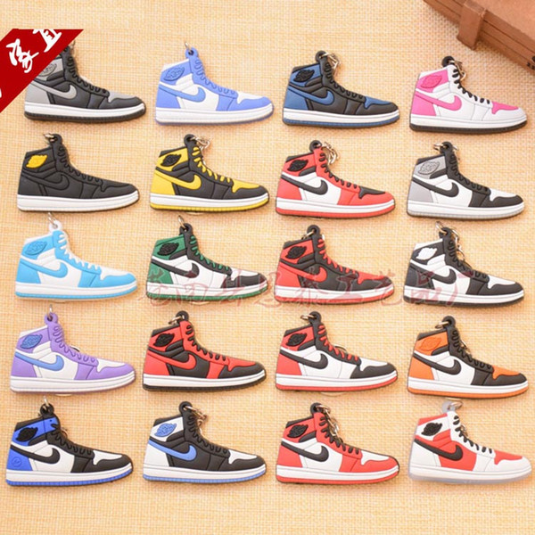 DHL New Style Keychains PVC Soft Basketball Shoes Key Pendant Car Keychain Colors Fan Souvenirs