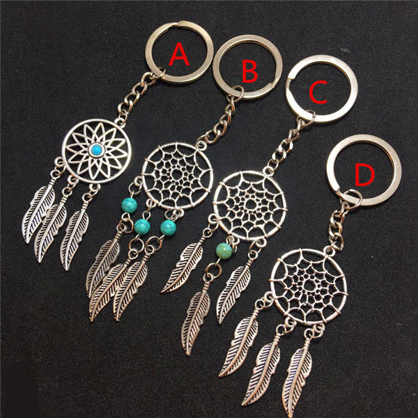 Feather Tassels Dreamcatcher Dream Catcher Pendant Keyring Keychain Key Chain For friend birthday party gift free shipping