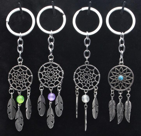 NEW Amulet Vintage Dream Catch Key Pendant Indian Style Dreamcatcher Keychain Wicker Crafts Women Gifts 4color cc691