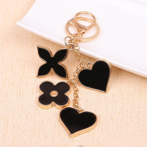 Love Heart Shape Luxury Design Key Ring Four Leaves Lucky Clover Keys Buckle Shiny Trendy Fashion Keychain Good Quality 9xq dd