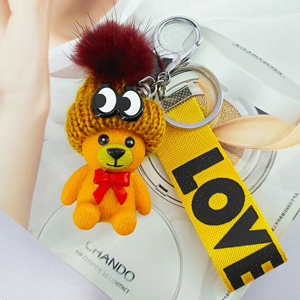 Designer Valentines Days Gifts Bear Lanyard Keychain Phone Handbag Women bag Car Accessories Love Pink lanyards Key Chains Toys Party Favors