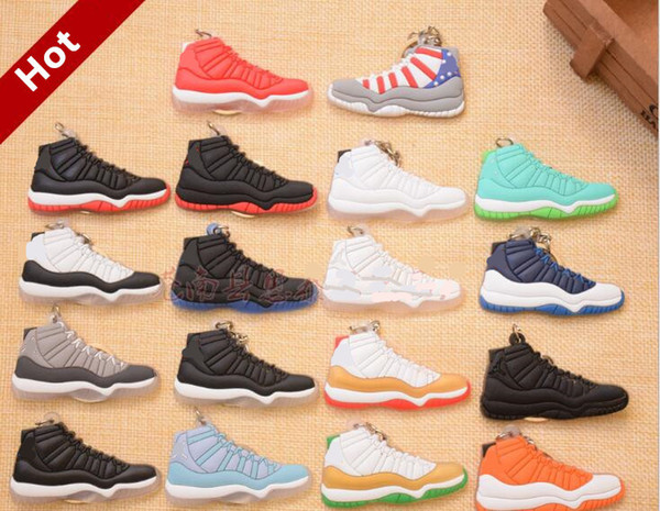 Mixed Colors Soft PVC Basketball Shoes Keychains Sports Sneaker Key Pendant Car Key Chain Keyrings Accessories Christmas Gifts