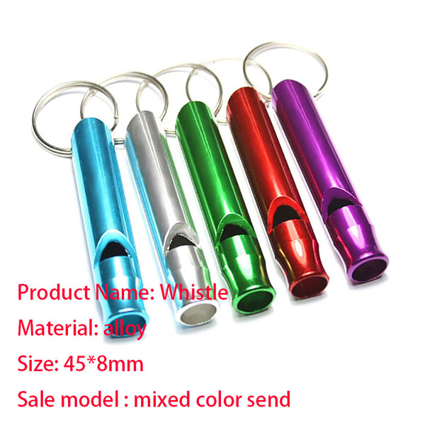 Mini Alloy Keychain Outdoor Survival Whistle Rescue Whistles Dog Training Whistles Outdoor Product Fashion Novelty Gift WX-H05