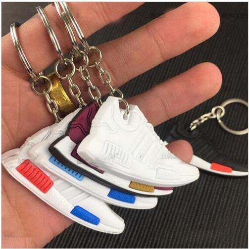 Mini Silicone NMD Keychain Bag Charm Woman Men Kids Key Ring Gifts Sneaker Key Holder Pendant Accessories Sneaker Shoes Chain