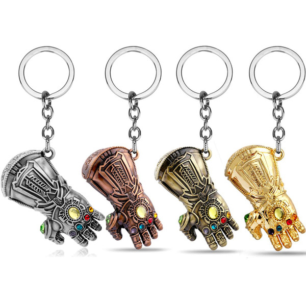 Marvel Movie The  3 Infinity War Keychain Thanos Infinity Energy Gem Gauntlet Keyring Axe Pendant Woman Men Jewelry