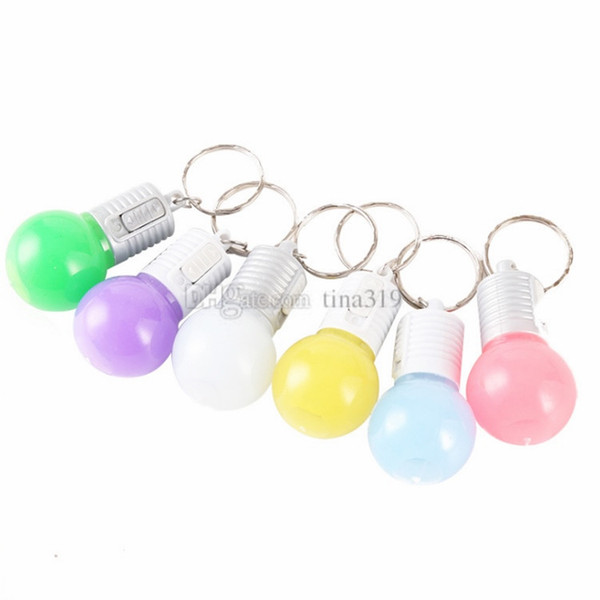 New 2style Light bulb key chain LED key chain, festive decorative lights package pendant Promotional gifts T2C5033