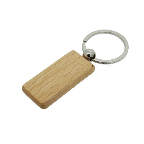 Custom Personalized Key Chain Wooden Rectangle Key ring 2.25''*1.25'' KW01C Drop Shipping