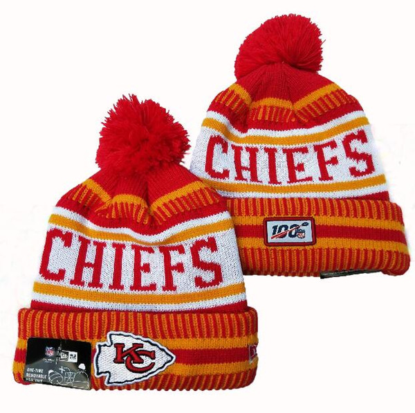 2020 Brand Hip Hop Fashion New Men Women KC Chiefs Woolen Hats Autumn Winter Hat Sports knitting Female Skullies Beanies