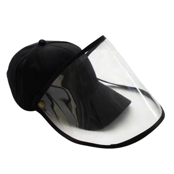 Fashion Anti-spitting Protective Hat Dustproof Cover Peaked Cap Hat Adjustable Size Adult Man Woman Black Peaked Cap Solid