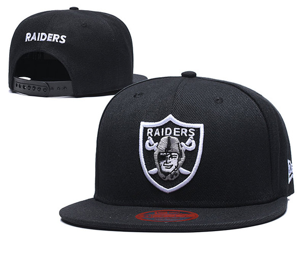 Wholesale 2019 Top Quality Raider Snapback Hats Gorras Embroidered Team Logo Fan's Hip Hop Cheap Sports Baseball Adjustable Caps Bones