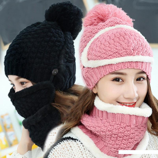 Solid knitted cap Women Beanie Skullies Knit Ski Cap Hip-Hop Winter Warm Wool Hat Winter Hats For Women