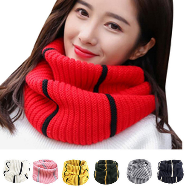 SHUJIN Autumn And Winter Fashionable Men And Women's Scarf Warm Stripped Scarf 2019 Fashion Style Warm Striped Wool Collar Set