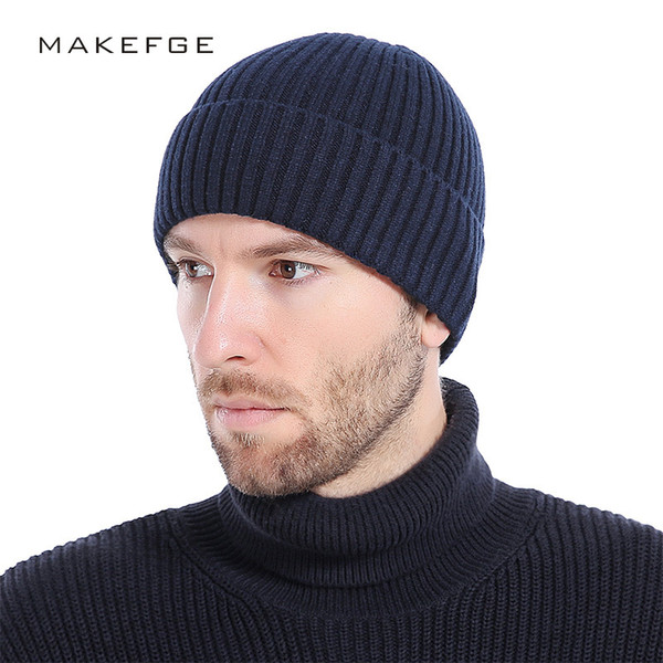 2019NEW Wool Beanies Knit Men's Winter Hat Caps Skullies Bonnet Winter Hats For Men Women Beanie Warm Baggy Outdoor Sports MX191130