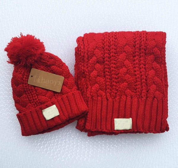 Hot fashion brand yoj men and women winter high quality warm scarf hat suit full knit hat warm