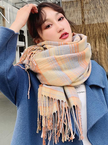 Brand carf autumn female student Korean version versatile Cape double purpose thickened warm neck female winter fashion scarves