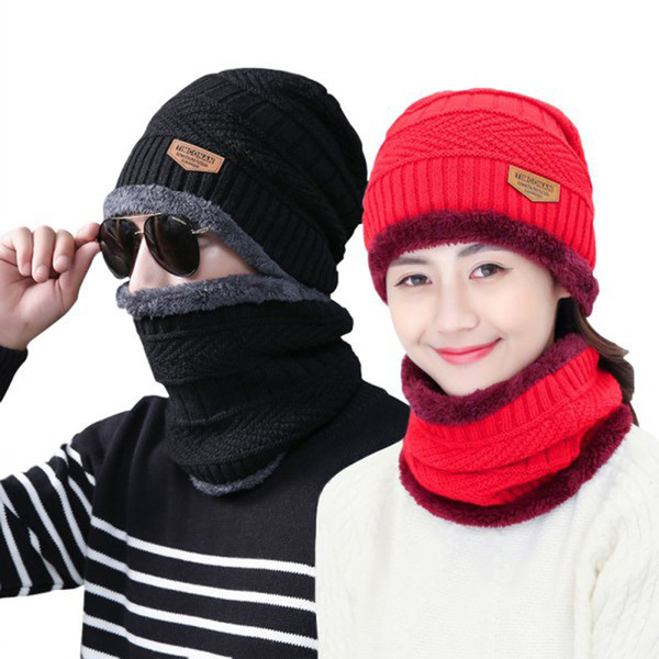 Winter hat headgear bib suit plus velvet thickening male Korean version of autumn and winter men and women knit hat wool hat