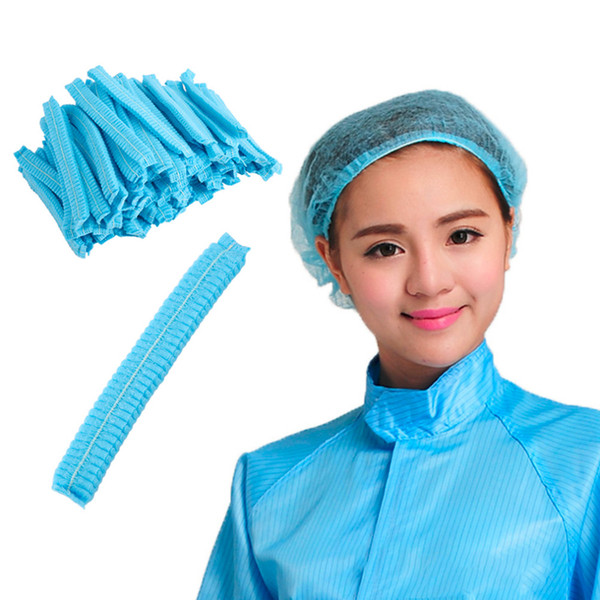 1 bag/100 Pcs Disposable Breathable Dustproof Head Cover Cap Hat Hair Net Non Woven Anti Dust Hat Women hair headband accessorie