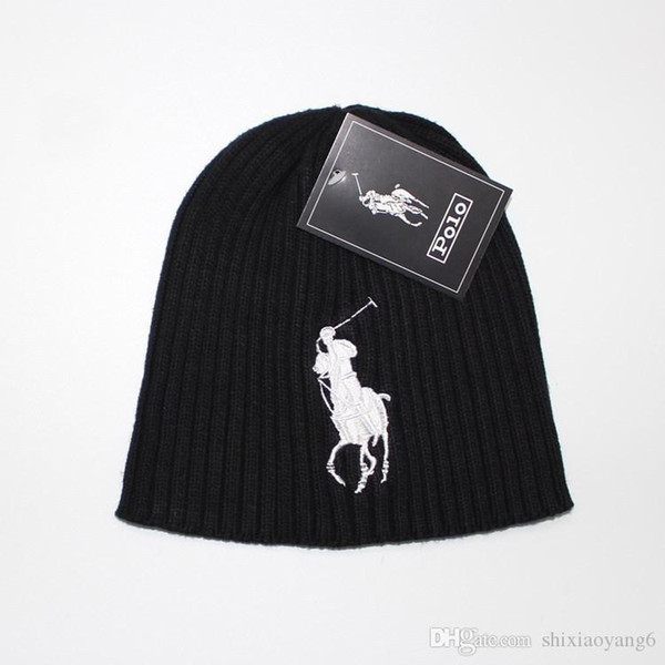 Fashion men winter polo beanie men hat casual wool knitted sports cap ski gorro hight quality skull caps with original tag