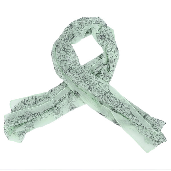 2017 NEW Women's Spring Autumn Fashion Green Soft Big Long Scarf Vintage Printing Scarves 150*70cm.