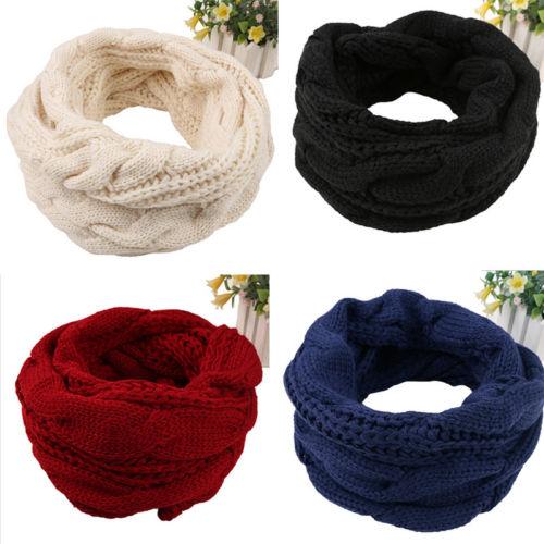 Ladies Women Winter Knitted Crochet Long Snood Tube Scarf Shawl Neck Warmer Gift