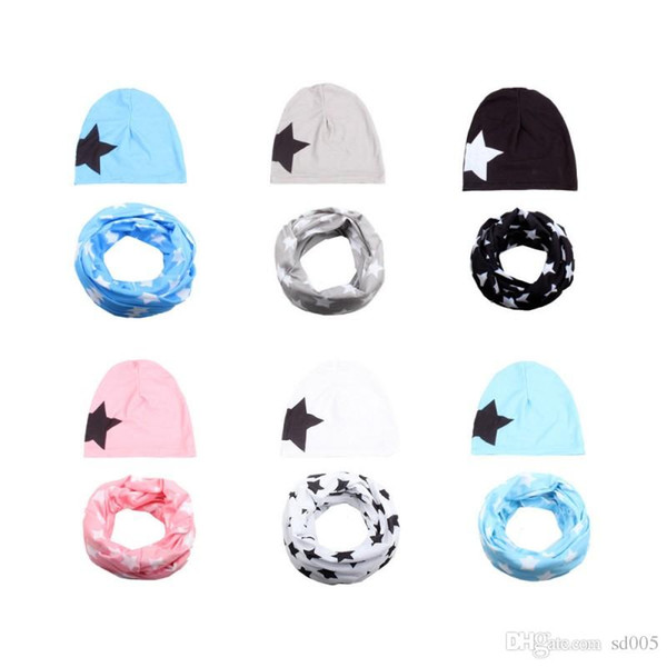 New Fashion Style Five Pointed Star Children Scarf Hat Colorful Cotton Warm Neck Baby Beanies Hot Sale6 4ml ff