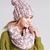 Fashion Winter Warm Knitted Scarf Hat 2 Pieces Hand make Thickening Women hats