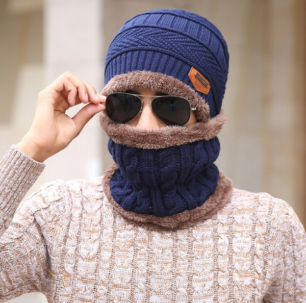 2018 fashion wholesale two-piece winter thickened outdoor sports warm hat knitting warm neck cover women's neckerchief