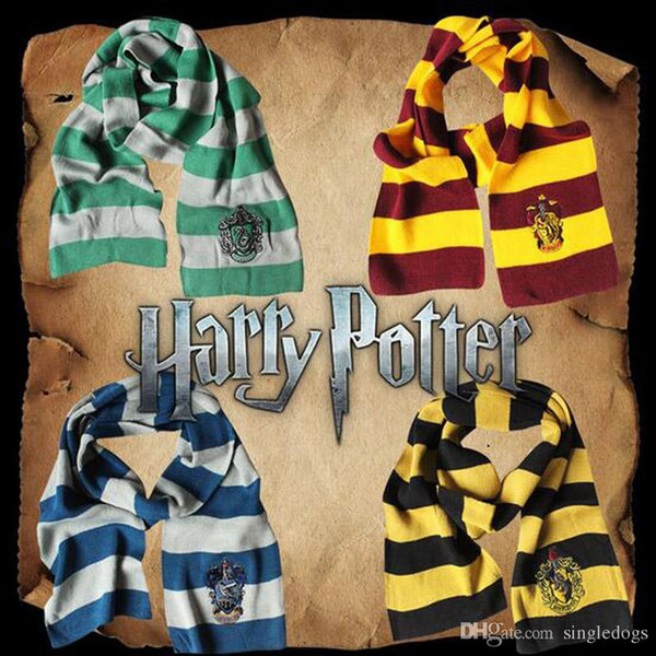 17*160CM Harry Potter Scarf Insignia Scarves Gryffindor Hufflepuff Slytherin Knit Scarves Cosplay Costume Gift Warm Stripe Scarve