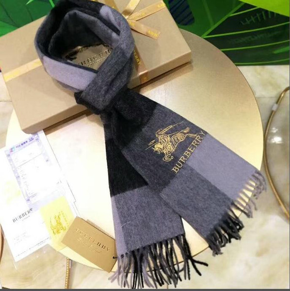 2020 New High-grade brand scarf luxury men's wear 100% cashmere knitted scarf specifications:180*30cm no box w30-3