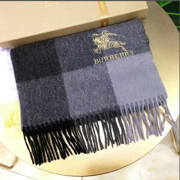 2020 New High-grade brand scarf luxury men's wear 100% cashmere knitted scarf specifications:180*30cm no box w30-2