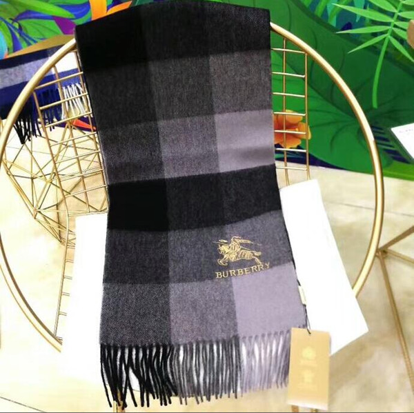 2020 New High-grade brand scarf luxury men's wear 100% cashmere knitted scarf specifications:180*30cm no box w30-1