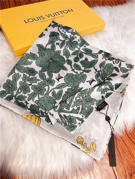 Luxury Women Silk Chiffon Scarves High Quality Designer Brand Four Seasons Tourism Scarf Soft Long Printing Flowers Shawl Add Handbag