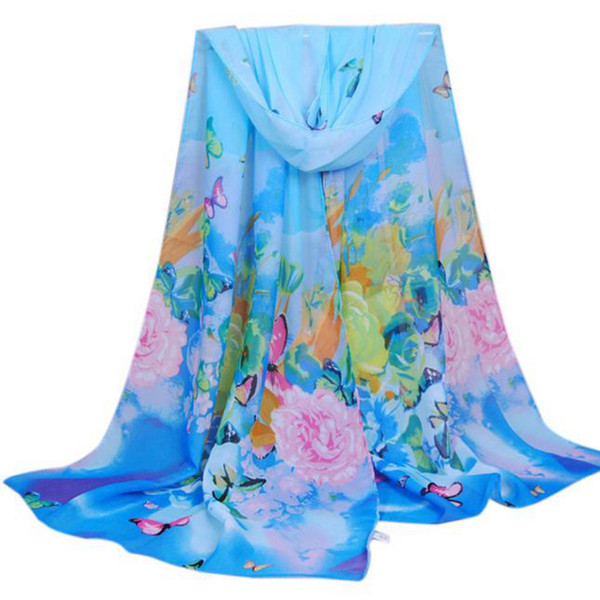 Wholesale- Fashion scarf women Long lovely flower Print Scarf Wrap Ladies Shawl Large Scarves shawls and scarves foulard femme top sale #yl