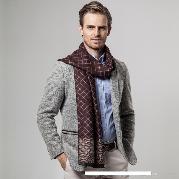 New Brand Winter Men's Classic Plaid Imitation Cashmere Business Scarf Men Scarves Casual Thickened Scarf Free Shipping