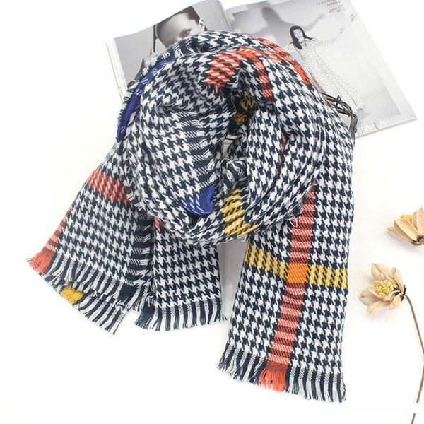 2018 autumn and winter new style imitation cashmere stripes scarves, women, European and American winds, thick and warm shawl scarves.