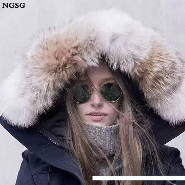 Real Coyotes Wolf Fur Collar For Down Jackets Hood Collar Soft Genuine Fur Collar Scarf Natural Hat Wholesale D19011004