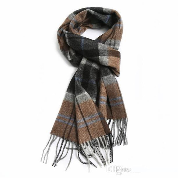 New 100% cashmere men's scarf warmth fashion striped plaid pure color length :30cm*180cm fringed: 2*10 100% cashmere