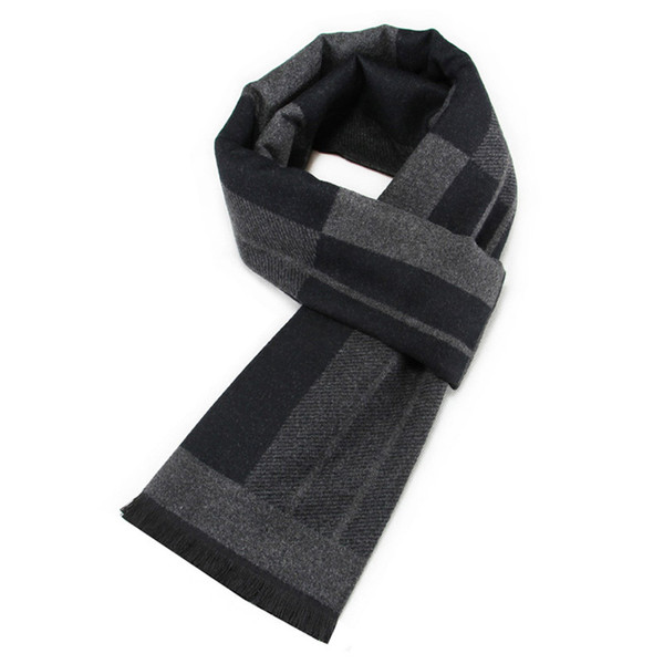 luxury brand Men Cashmere Scarf THICK Winter Viscose Scarves Plaid Autumn Warm Long Neckerchief Man Wraps T200225