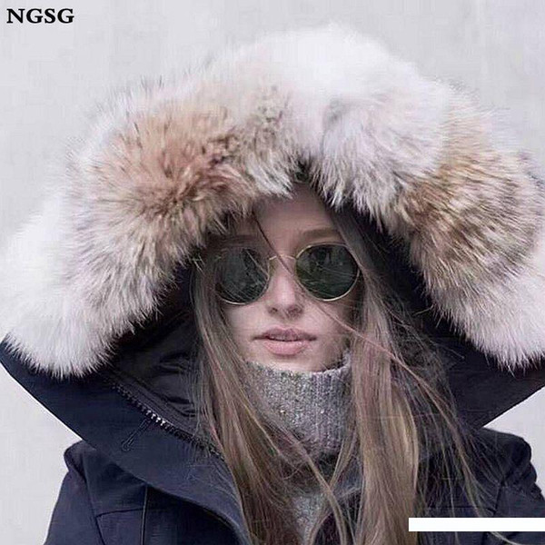 Real Coyotes Wolf Fur Collar For Down Jackets Hood Collar Soft Genuine Fur Collar Scarf Natural Hat Wholesale D19011004